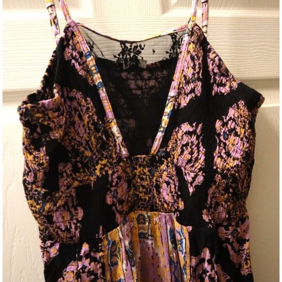 Free People OB1469383 Women's Sz M Black Combo That Moment Maxi Slip Dress $118+ - Picture 3 of 11